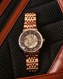  Shop Authentic Fossil Boyfriend Automatic Skeleton Rose Gold Dial Rose Gold Steel Strap Watch for Women - ME3065 - Luxxuri