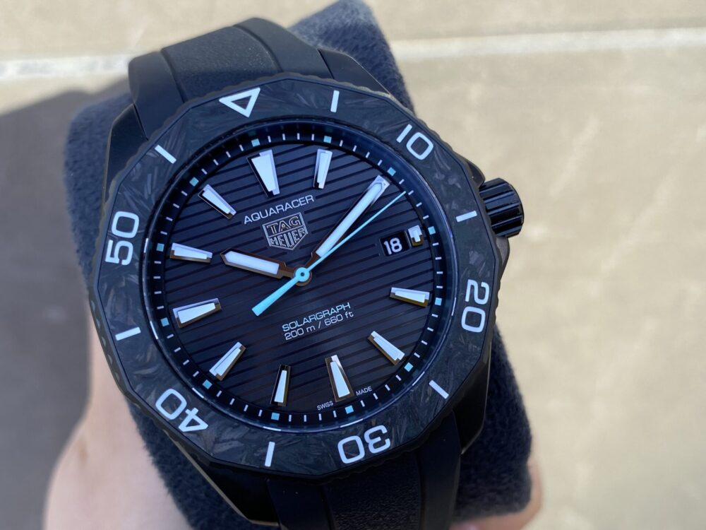  Shop Authentic Tag Heuer Aquaracer Professional 200 Solargraph Quartz Black Dial Black Rubber Strap Watch for Men - WBP1112.FT6199 - Luxxuri