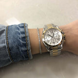  Shop Authentic Michael Kors Bradshaw Chronograph Silver Dial Two Tone Steel Strap Watch For Women - MK5855 - Luxxuri