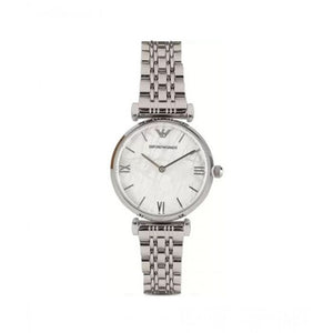  Shop Authentic Emporio Armani Gianni T Bar White Marble Dial Silver Steel Strap Watch For Women - AR11170 - Luxxuri