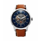  Shop Authentic Fossil Townsman Automatic Skeleton Blue Dial Brown Leather Strap Watch for Men - ME3154 - Luxxuri