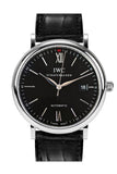  Shop Authentic IWC Portofino Automatic Black Dial Black Leather Strap Watch for Men - IW356502 - Luxxuri