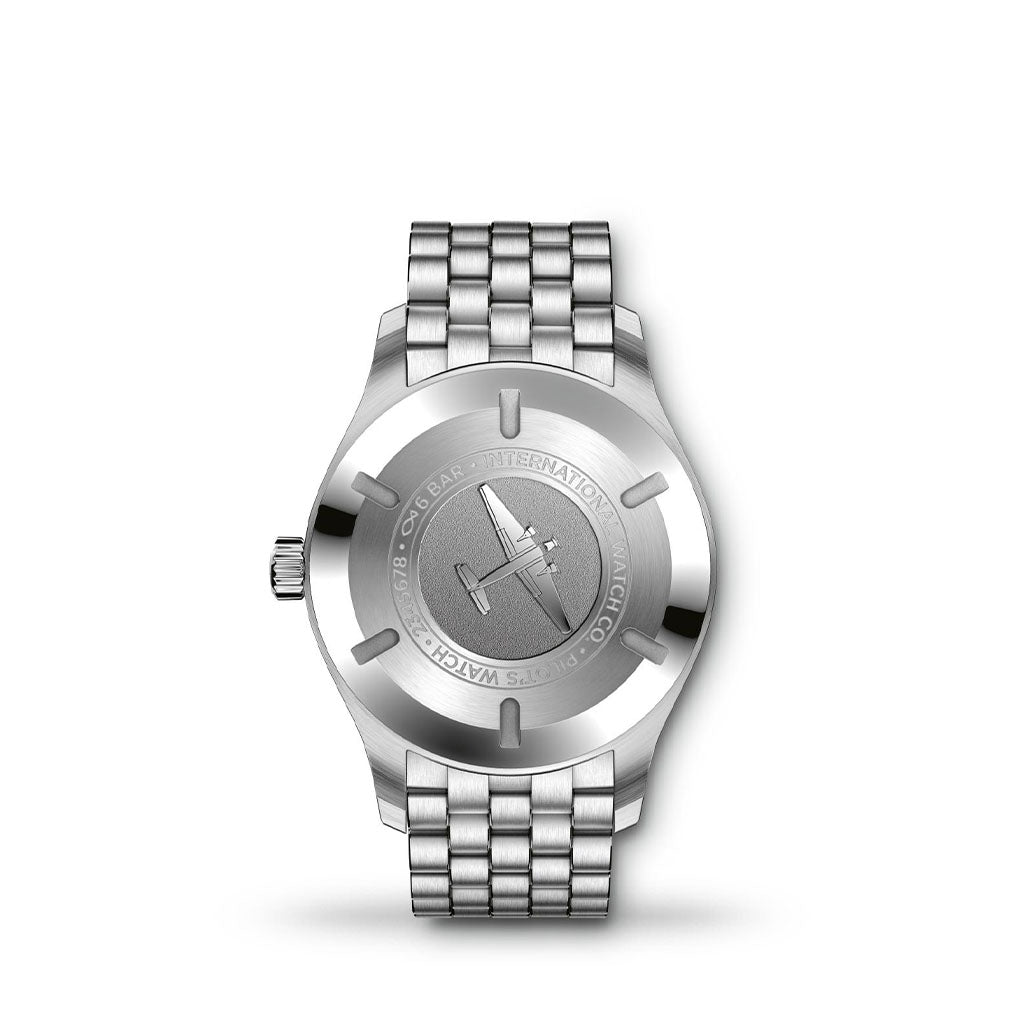  Shop Authentic IWC Pilot’s Watch Mark XVIII Black Dial Silver Steel Strap Watch for Men - IW327015 - Luxxuri