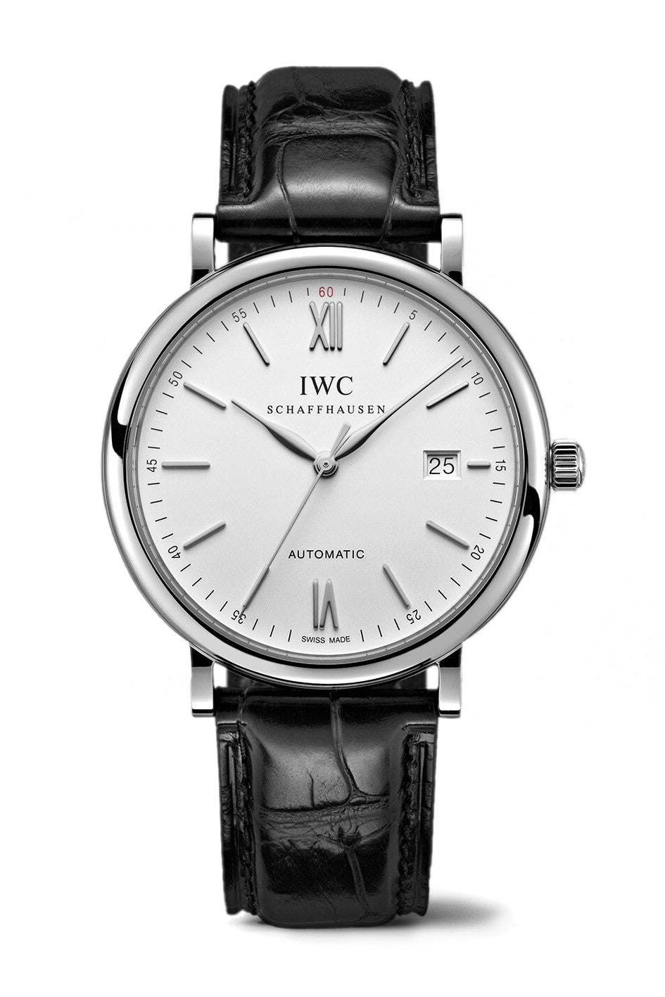  Shop Authentic IWC Portofino Automatic White Dial Black Leather Strap Watch for Men - IW356501 - Luxxuri