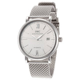  Shop Authentic IWC Portofino Automatic White Dial Silver Mesh Bracelet Watch for Men - IW356505 - Luxxuri