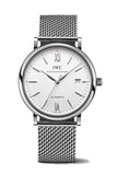  Shop Authentic IWC Portofino Automatic White Dial Silver Mesh Bracelet Watch for Men - IW356505 - Luxxuri