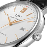  Shop Authentic IWC Portofino Automatic White Dial Black Leather Strap Watch for Men - IW356517 - Luxxuri
