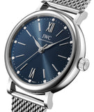  Shop Authentic IWC Portofino Automatic Blue Dial Silver Mesh Bracelet Watch for Women - IW357404 - Luxxuri