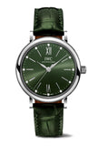  Shop Authentic IWC Portofino Automatic Green Dial Green Leather Strap Watch for Women - IW357405 - Luxxuri