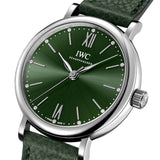  Shop Authentic IWC Portofino Automatic Automatic Green Dial Green Leather Strap Watch for Women - IW357412 - Luxxuri