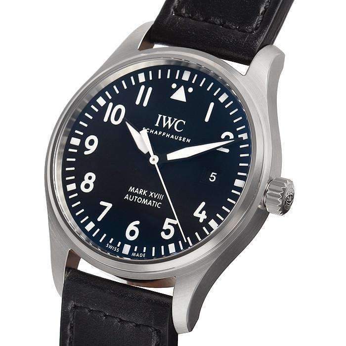  Shop Authentic IWC Pilot's Mark XVIII 40mm Black Dial Black Leather Strap Watch for Men - IW327001 - Luxxuri