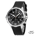  Shop Authentic IWC Aquatimer Chronograph Black Dial Black Leather Strap Watch for Men - IW376803 - Luxxuri