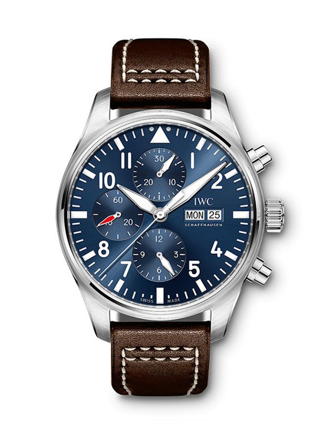  Shop Authentic IWC Pilot’s Watch Chronograph Edition “Le Petit Prince” Blue Dial Brown Leather Strap Watch for Men - IW377714 - Luxxuri