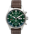  Shop Authentic IWC Pilot's Watch Chronograph Edition Racing Green 43mm Green Dial Brown Leather Strap Watch for Men - IW377726 - Luxxuri