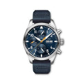  Shop Authentic IWC Pilot's Automatic Chronograph 43mm Blue Dial Blue Calfskin Strap Watch for Men - IW377729 - Luxxuri