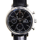  Shop Authentic IWC Portofino Chronograph Black Dial Black Leather Strap Watch for Men - IW391008 - Luxxuri