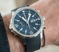  Shop Authentic IWC Aquatimer Automatic Chronograph 44mm Blue Dial Black Rubber Strap Watch for Men - IW376805 - Luxxuri
