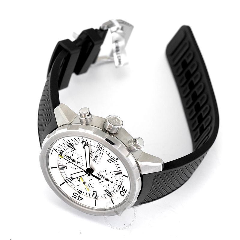  Shop Authentic IWC Aquatimer Chronograph White Dial Black Rubber Strap Watch for Men - IW376801 - Luxxuri