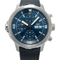  Shop Authentic IWC Aquatimer Automatic Chronograph 44mm Blue Dial Black Rubber Strap Watch for Men - IW376805 - Luxxuri