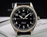  Shop Authentic IWC Pilot's Mark XVIII 40mm Black Dial Black Leather Strap Watch for Men - IW327001 - Luxxuri