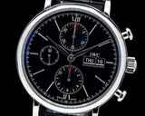  Shop Authentic IWC Portofino Chronograph Black Dial Black Leather Strap Watch for Men - IW391008 - Luxxuri