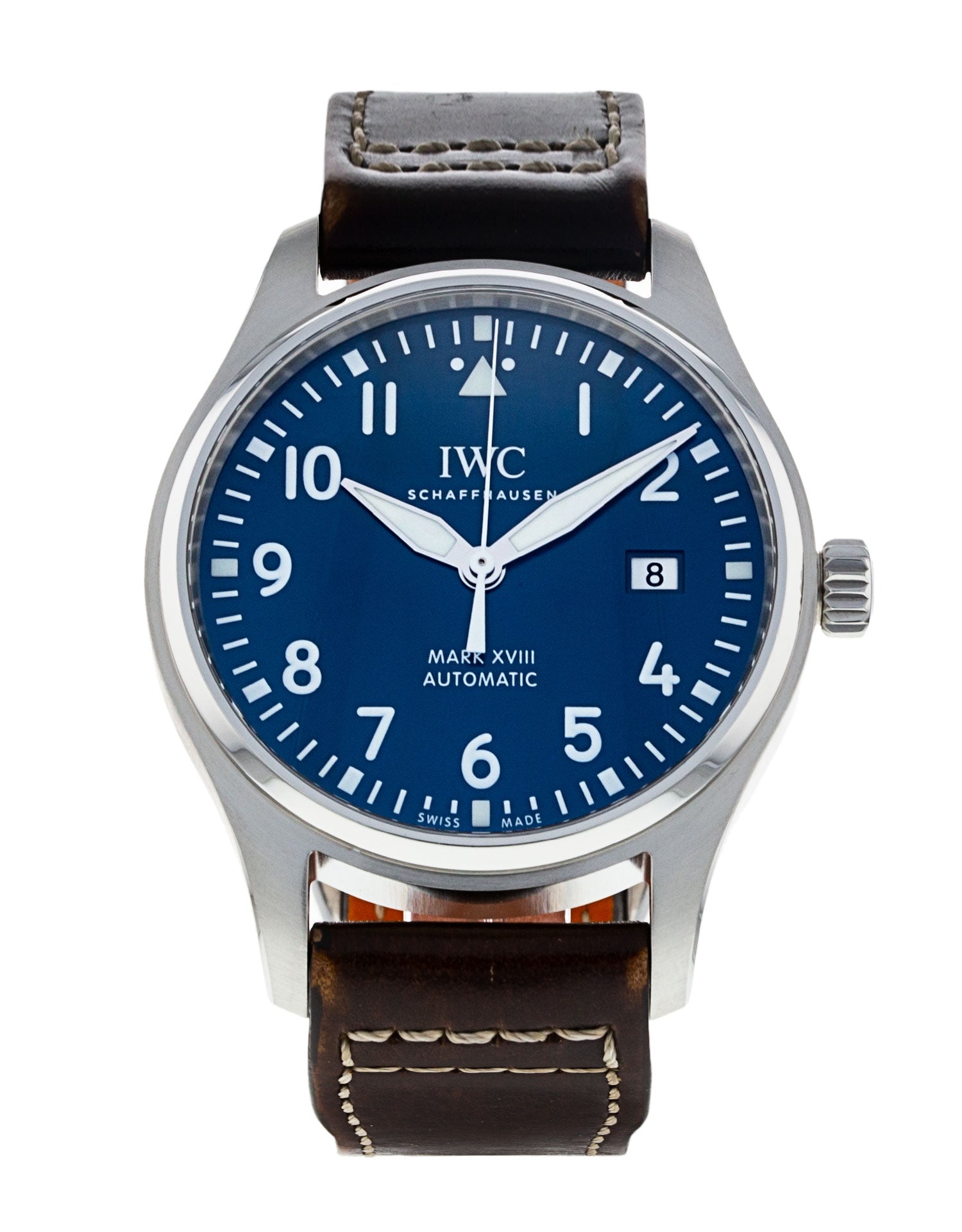 Shop Authentic IWC Pilot's Mark XVIII Le Petit Prince Blue Dial Brown Leather Strap Watch for Men - IW327004 - Luxxuri