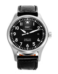  Shop Authentic IWC Pilot's Mark XVIII 40mm Black Dial Black Leather Strap Watch for Men - IW327001 - Luxxuri