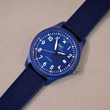  Shop Authentic IWC Pilot’s Watch Automatic "Laureus Sport for Good" Edition Blue Dial Blue Nylon Strap Watch for Men - IW328101 - Luxxuri