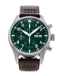  Shop Authentic IWC Pilot's Watch Chronograph Edition Racing Green 43mm Green Dial Brown Leather Strap Watch for Men - IW377726 - Luxxuri
