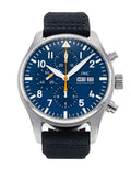  Shop Authentic IWC Pilot's Automatic Chronograph 43mm Blue Dial Blue Calfskin Strap Watch for Men - IW377729 - Luxxuri