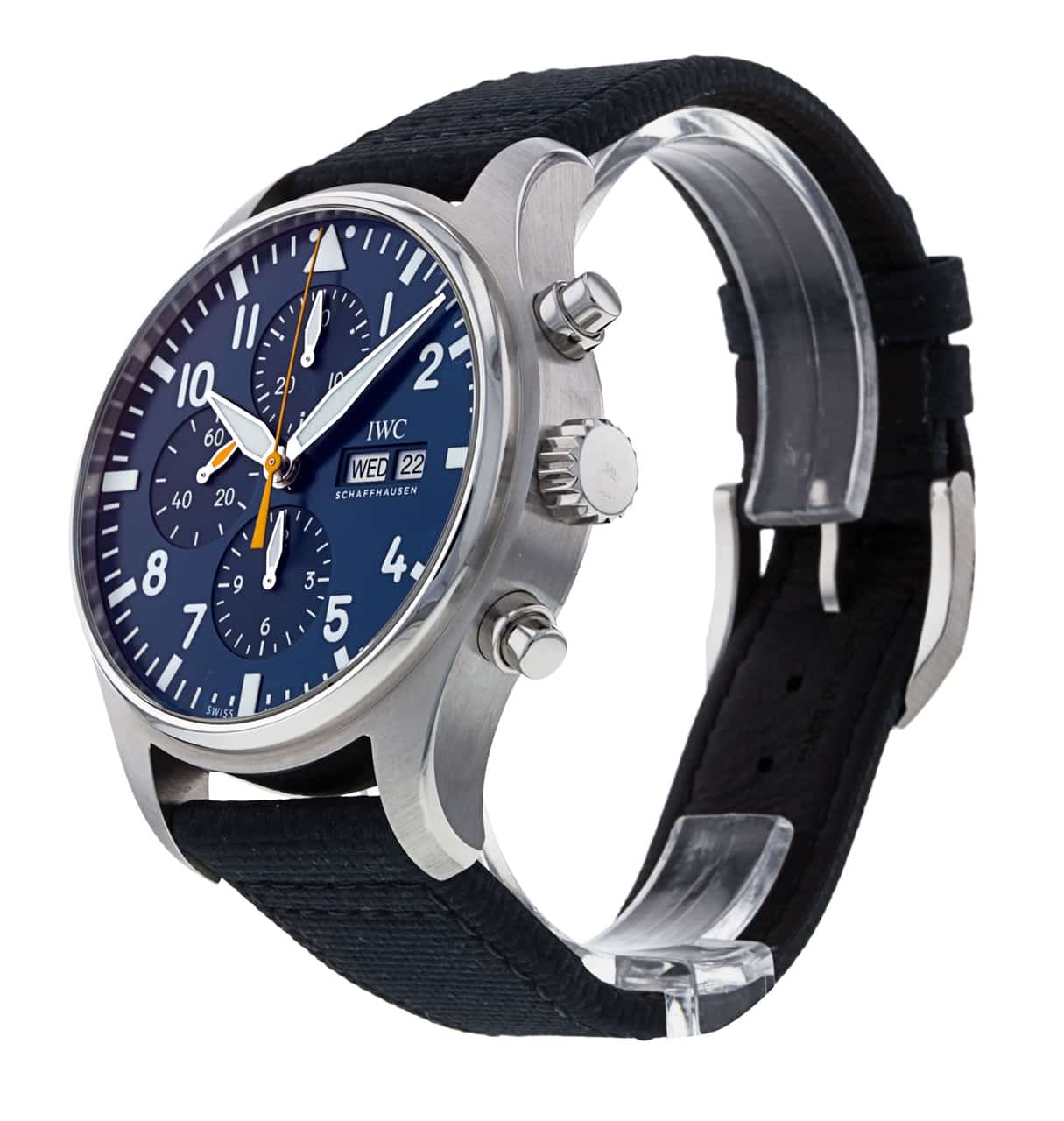  Shop Authentic IWC Pilot's Automatic Chronograph 43mm Blue Dial Blue Calfskin Strap Watch for Men - IW377729 - Luxxuri