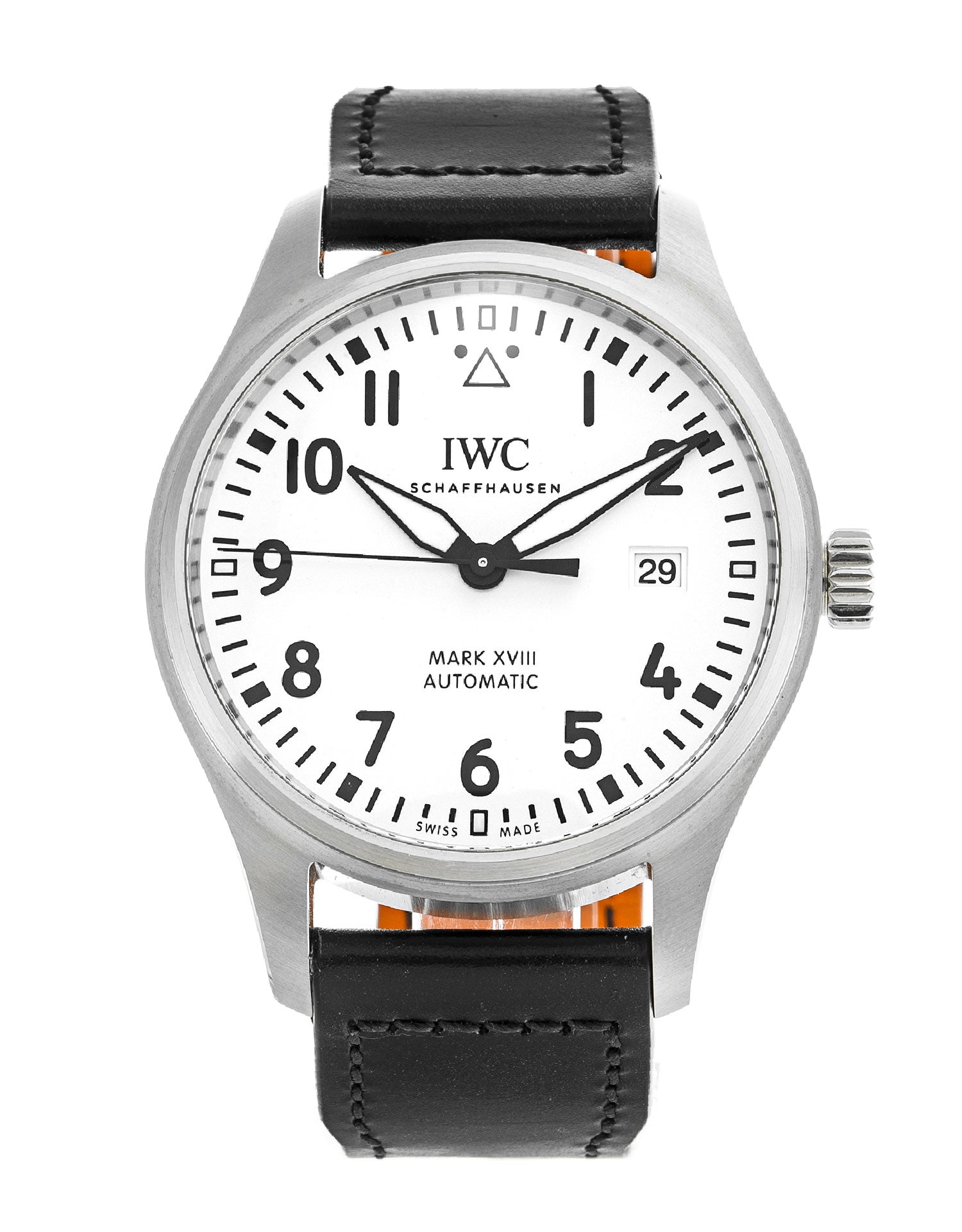  Shop Authentic IWC Pilot's Watch Mark XVIII White Dial Black Leather Strap Watch for Men - IW327002 - Luxxuri