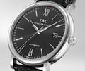  Shop Authentic IWC Portofino Automatic Black Dial Black Leather Strap Watch for Men - IW356502 - Luxxuri