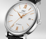  Shop Authentic IWC Portofino Automatic White Dial Black Leather Strap Watch for Men - IW356517 - Luxxuri
