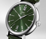  Shop Authentic IWC Portofino Automatic Green Dial Green Leather Strap Watch for Women - IW357405 - Luxxuri