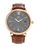  Shop Authentic IWC Portofino Automatic Grey Dial Brown Leather Strap Watch for Men - IW356511 - Luxxuri