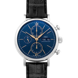  Shop Authentic IWC Portofino Chronograph Blue Dial Black Leather Strap Watch for Men - IW391036 - Luxxuri