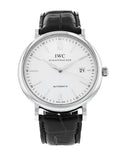  Shop Authentic IWC Portofino Automatic White Dial Black Leather Strap Watch for Men - IW356501 - Luxxuri