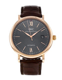  Shop Authentic IWC Portofino Automatic Grey Dial Brown Leather Strap Watch for Men - IW356511 - Luxxuri