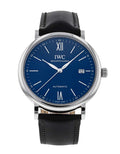  Shop Authentic IWC Portofino '150 Years Edition' Automatic Blue Dial Black Leather Strap Watch for Men - IW356518 - Luxxuri