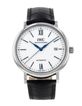  Shop Authentic IWC Portofino Automatic '150 Years' Edition Automatic White Dial Black Leather Strap Watch for Men - IW356519 - Luxxuri