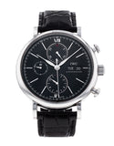  Shop Authentic IWC Portofino Chronograph Black Dial Black Leather Strap Watch for Men - IW391008 - Luxxuri