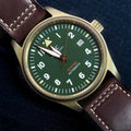  Shop Authentic IWC Pilot's Watch Automatic Spitfire Green Dial Brown Leather Strap Watch for Men - IW326802 - Luxxuri
