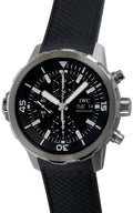  Shop Authentic IWC Aquatimer Chronograph Black Dial Black Leather Strap Watch for Men - IW376803 - Luxxuri
