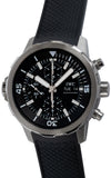  Shop Authentic IWC Aquatimer Chronograph Black Dial Black Leather Strap Watch for Men - IW376803 - Luxxuri