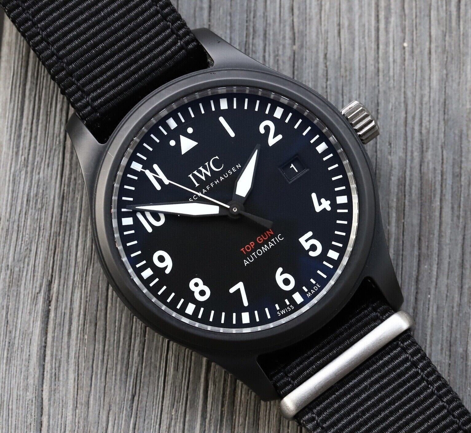  Shop Authentic IWC Pilot Watch Chronograph Top Gun Edition Black Dial Black Nylon Strap Watch for Men - IW326901 - Luxxuri