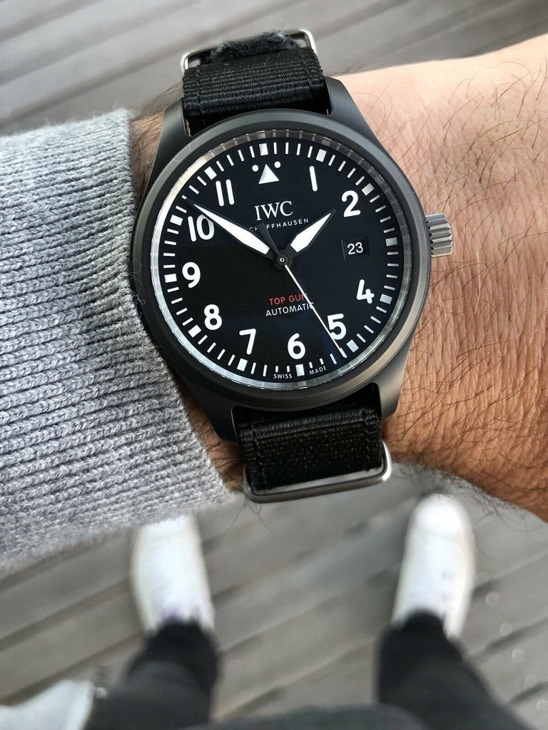 Shop Authentic IWC Pilot Watch Chronograph Top Gun Edition Black Dial Black Nylon Strap Watch for Men - IW326901 - Luxxuri
