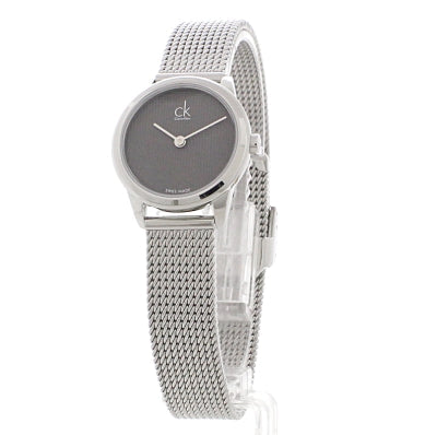  Shop Authentic Calvin Klein Minimal Grey Dial Silver Mesh Bracelet Watch for Women - K3M2312X - Luxxuri