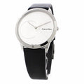  Shop Authentic Calvin Klein Minimal Silver Dial Black Leather Strap Watch for Men - K3M211CY - Luxxuri