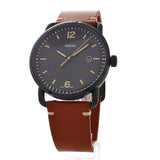  Shop Authentic Fossil Commuter Three Hand Date Black Dial Brown Leather Strap Watch for Men - FS5276 - Luxxuri